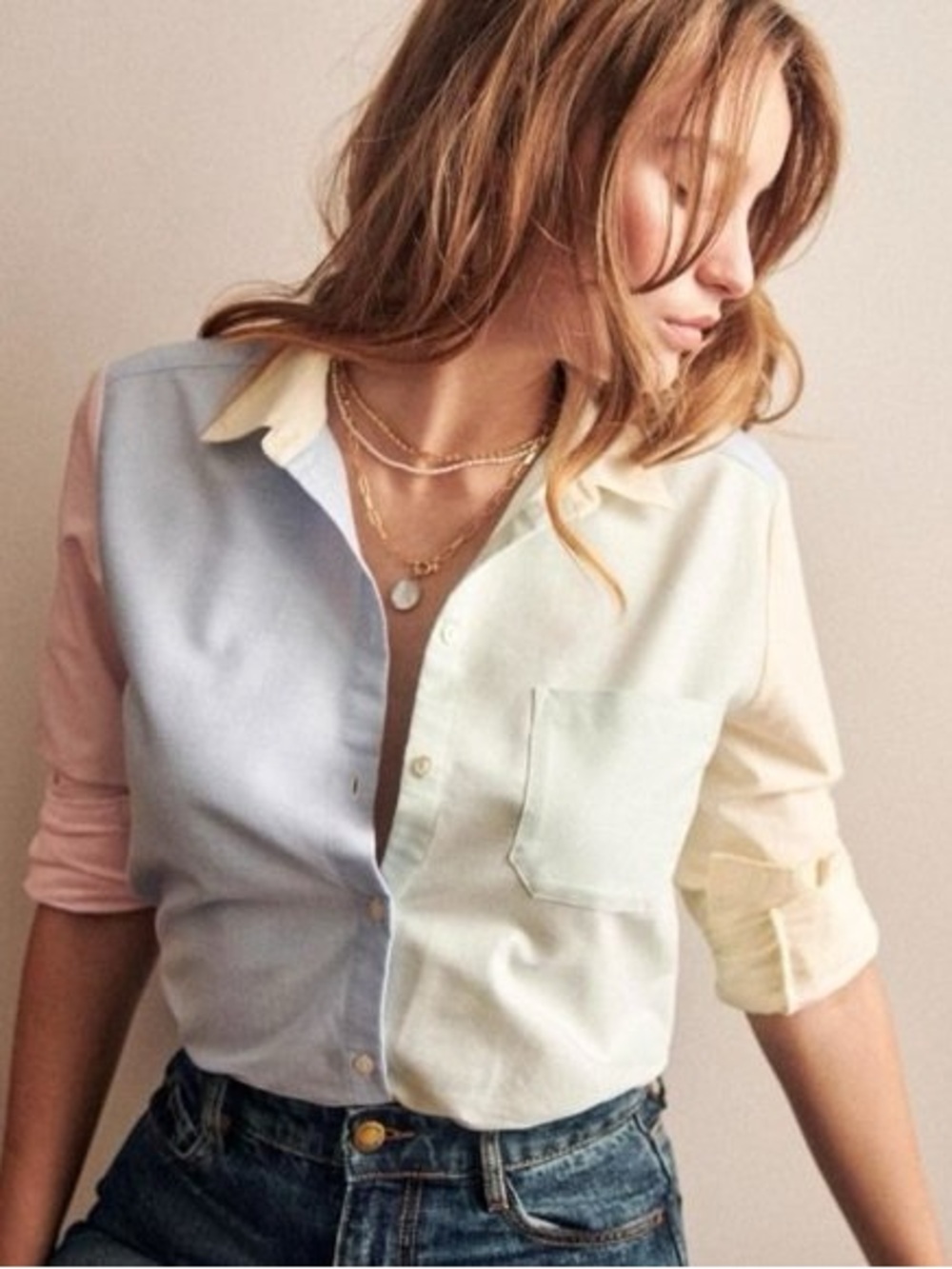 🌱Sezane Tomboy shirt in Pastel - size US 6 or EU 38 - NWT